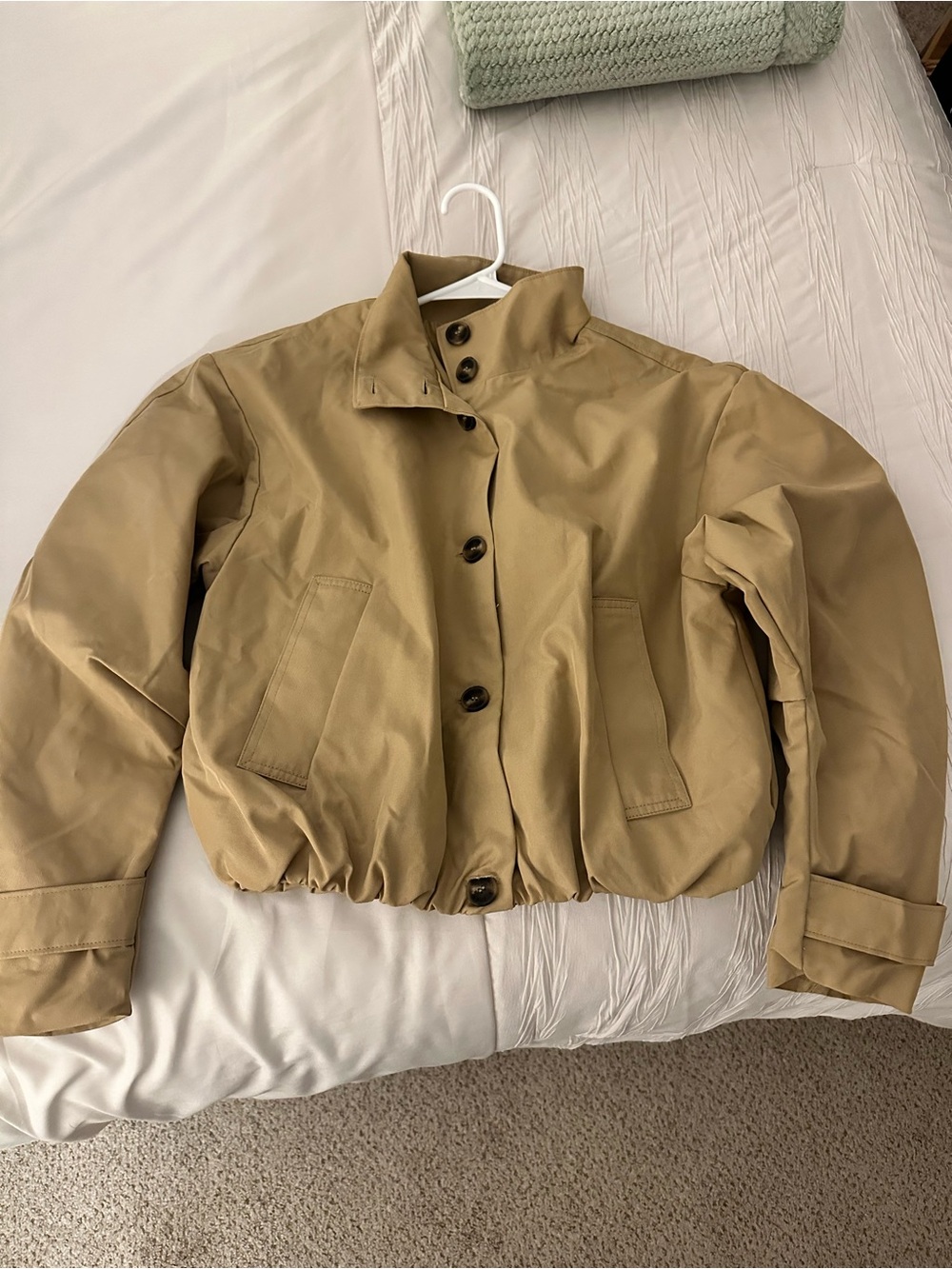 Steve Madden Tan Cropped Bomber Jacket